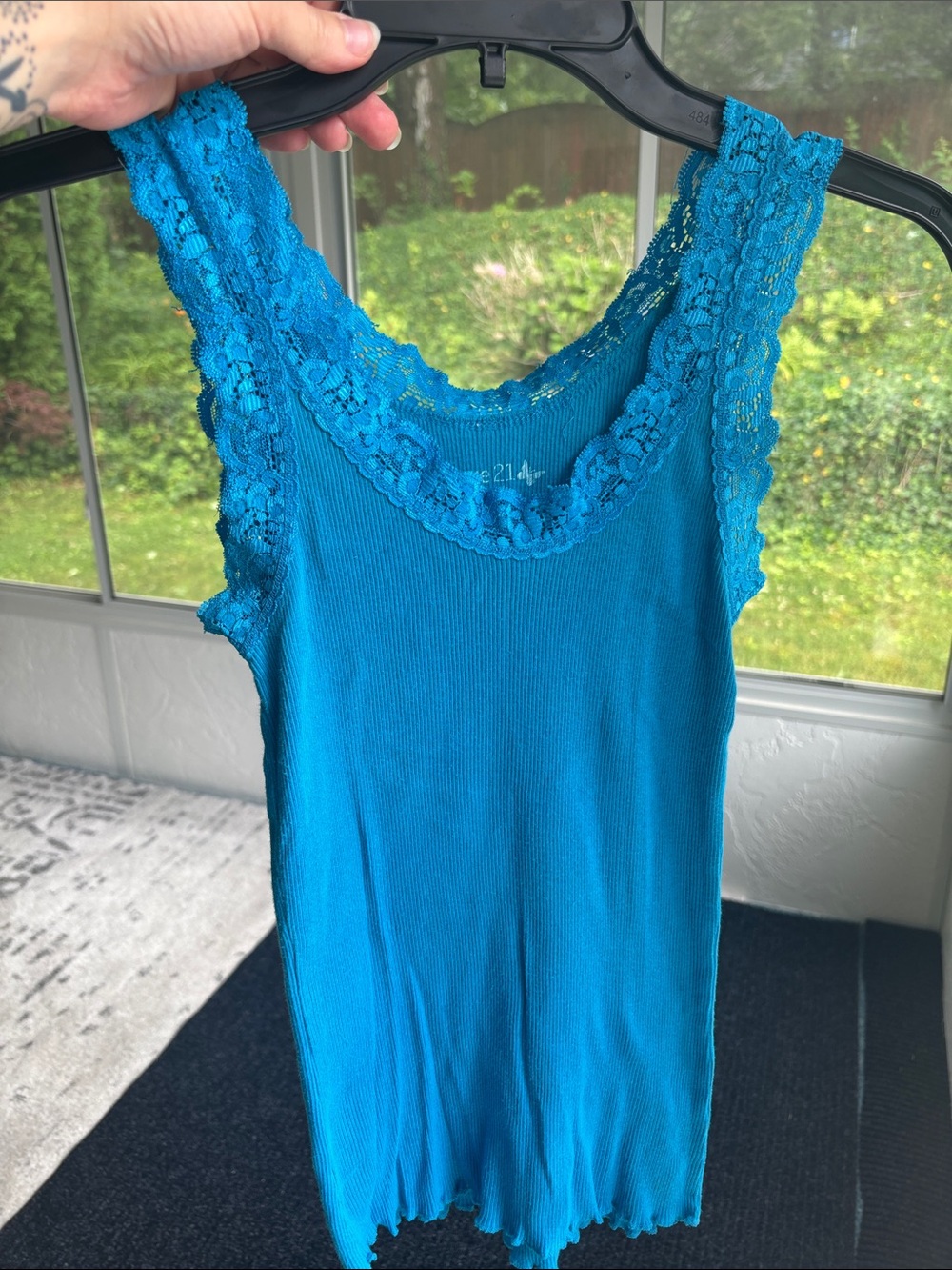 Rue21 Bright blue Lace-Trim Tank Top
